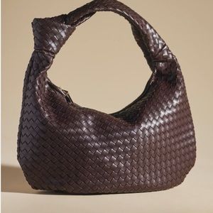 Anthropologie Brigitte Woven Bag DARK BROWN